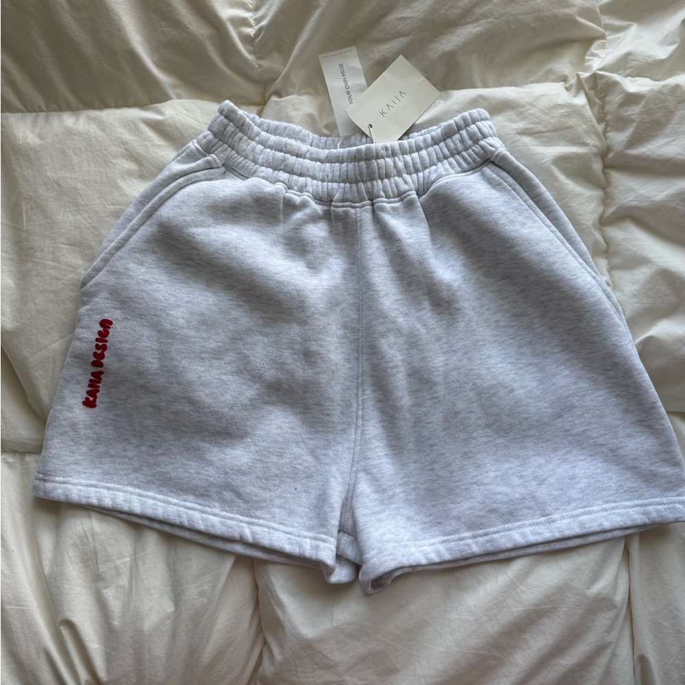 NWT sweatshorts from ASOS | Kaiia design logo sweat shorts in gray heather